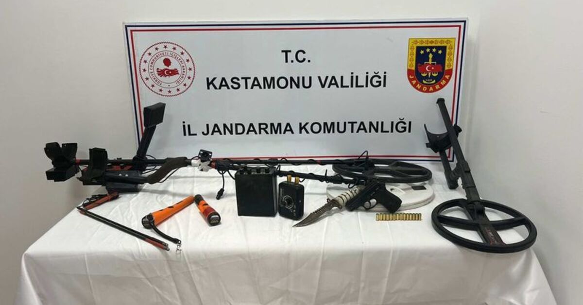 Kastamonu’da kaçak kazı yapan 4 şüpheli yakalandı